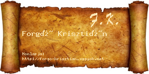 Forgó Krisztián névjegykártya